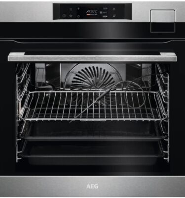 AEG Oven BSK978330M Built In 7000 SteamCrisp Pyrolytic Self Cleaning Silver