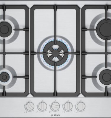 Hob Bosch PGQ7B5K90 Series 4 5 Burner Gas Hob, Stainless Steel