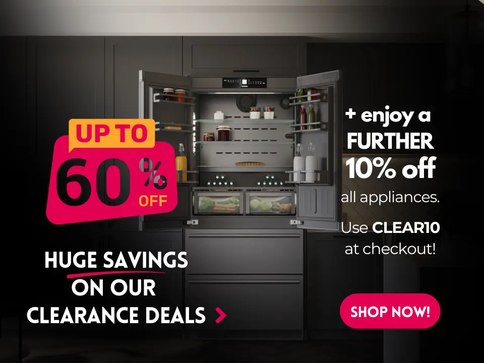 Luxury kitchen scene with premium appliances and Easter promotional discount offer