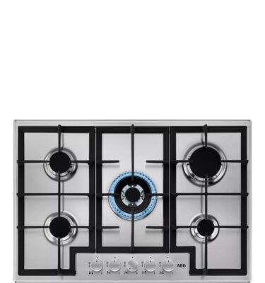 Hob AEG 3000 Series HGX75400SM 75cm Wide 5 Burner Gas Hob - Stainless Steel