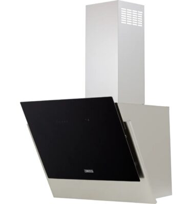 Cooker Hood Zanussi ZFV916Y 60cm Angled Chimney - Black - C Rated